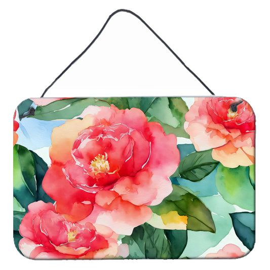 Alabama Camellia in Watercolor Wall or Door Hanging Prints