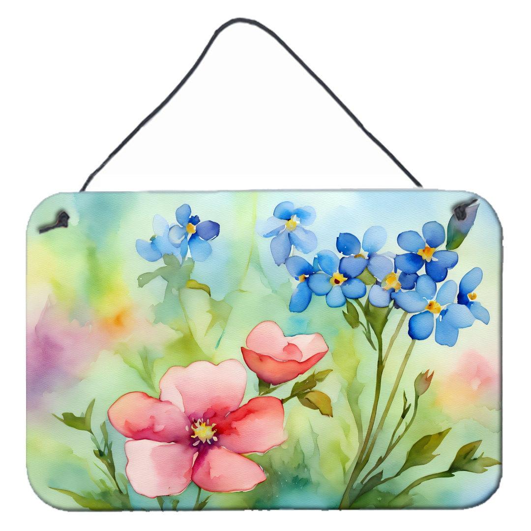 Alaska Forget-me-nots in Watercolor Wall or Door Hanging Prints