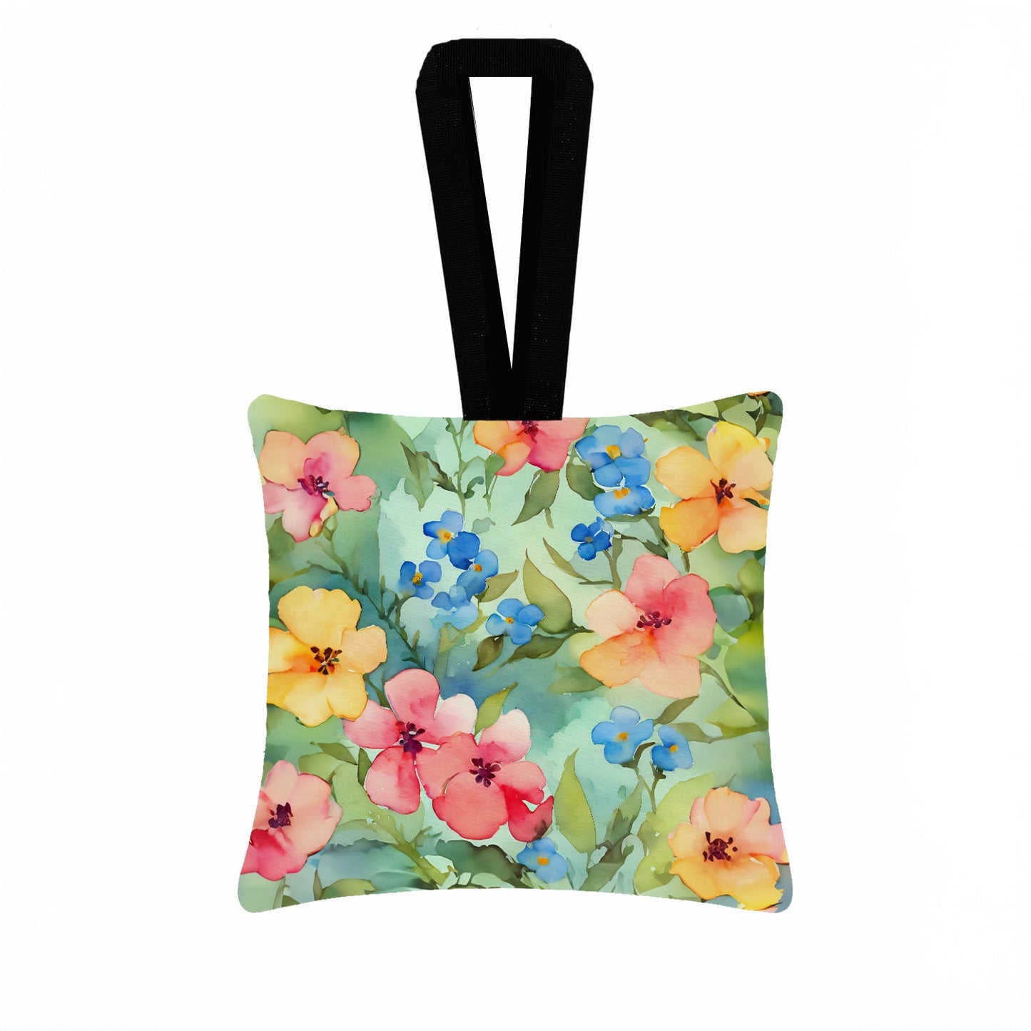 Alaska Forget-me-nots in Watercolor Hanging Square Fabric Ornament 3.5 × 3.5