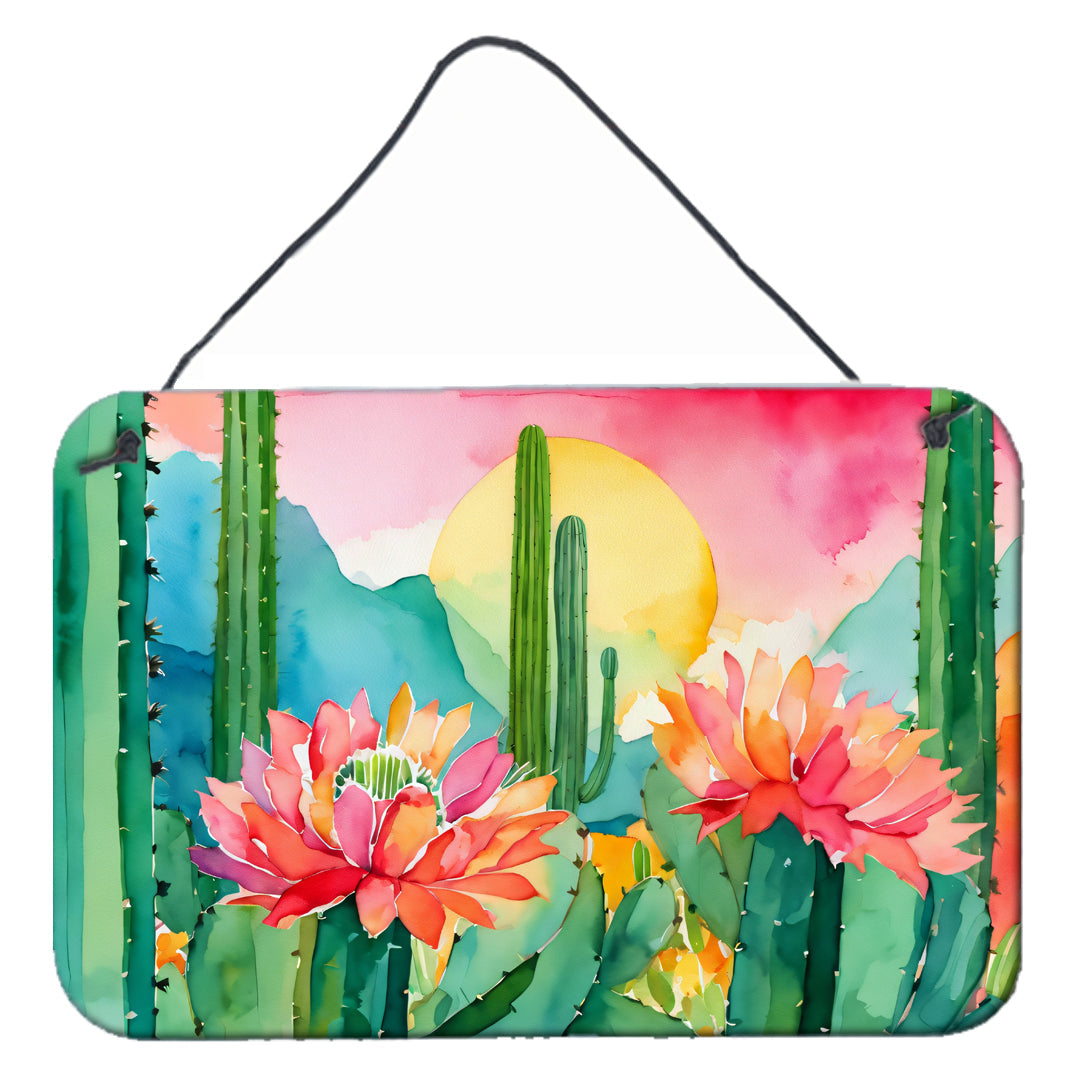 Arizona Saguaro Cactus Blossom in Watercolor Wall or Door Hanging Prints