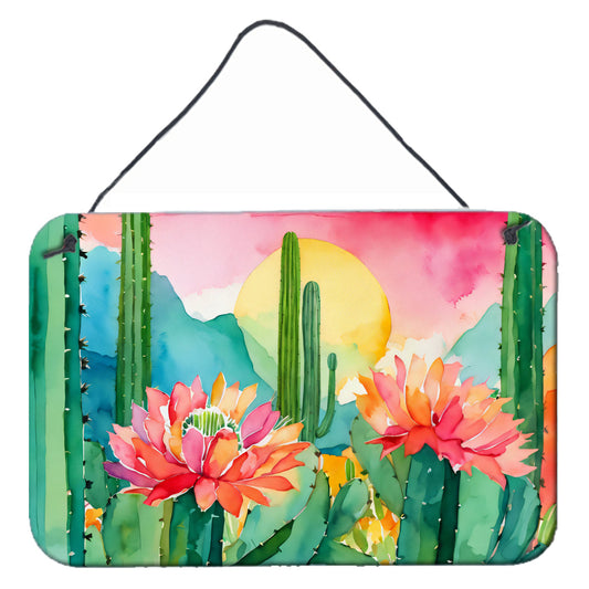 Arizona Saguaro Cactus Blossom in Watercolor Wall or Door Hanging Prints