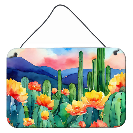 Arizona Saguaro Cactus Blossom in Watercolor Wall or Door Hanging Prints