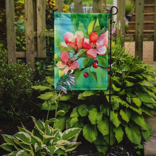 Arkansas Apple Blossom in Watercolor Garden Flag – Outdoor Decorative Yard Flag