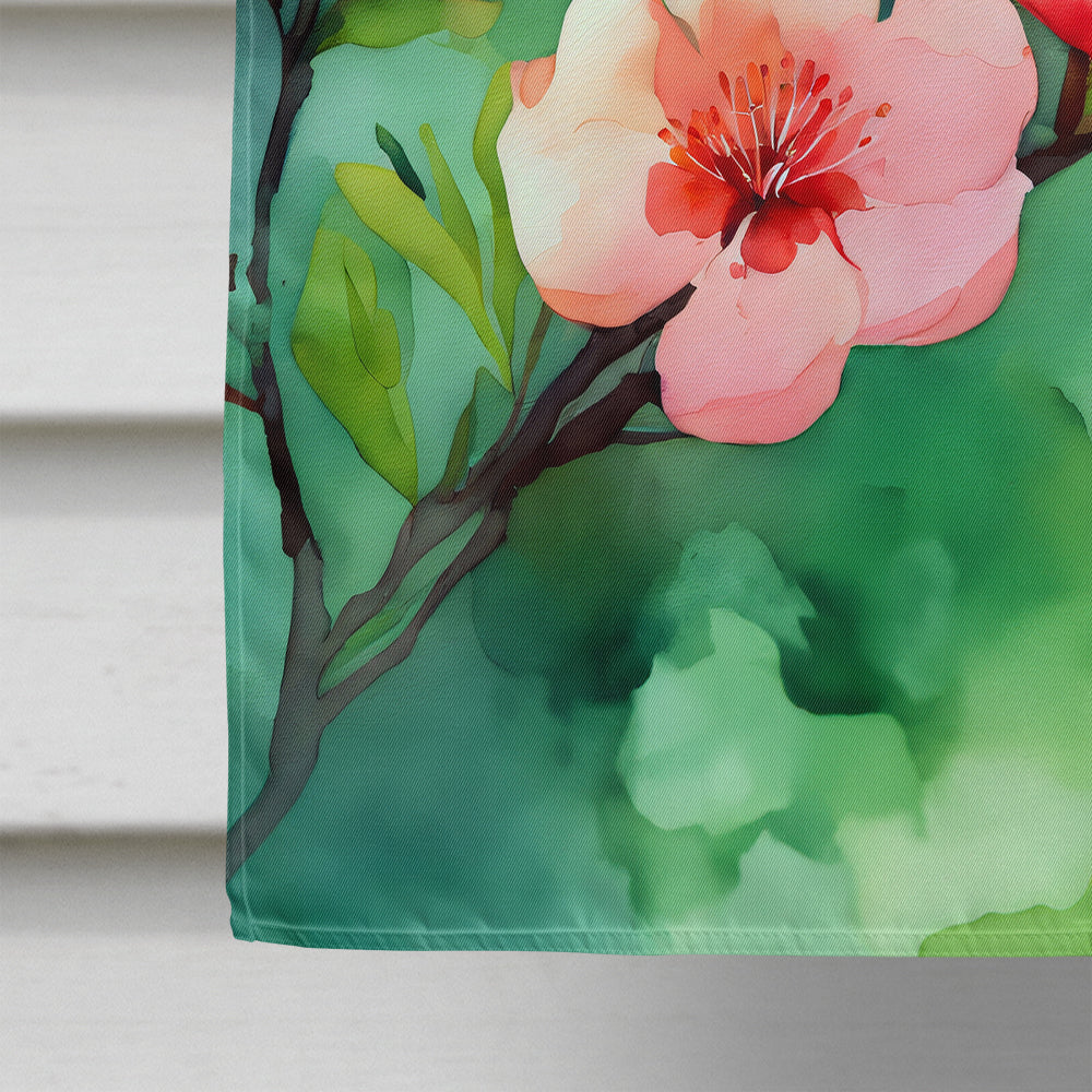 Delaware Peach Blossom in Watercolor House Flag