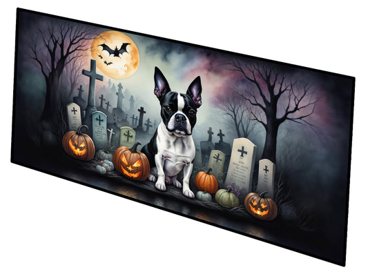 Boston Terrier Spooky Halloween Runner Mat 28x58
