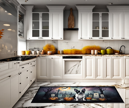 Boston Terrier Spooky Halloween Runner Mat 28x58