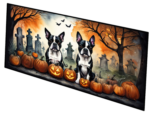 Boston Terrier Spooky Halloween Runner Mat 28x58
