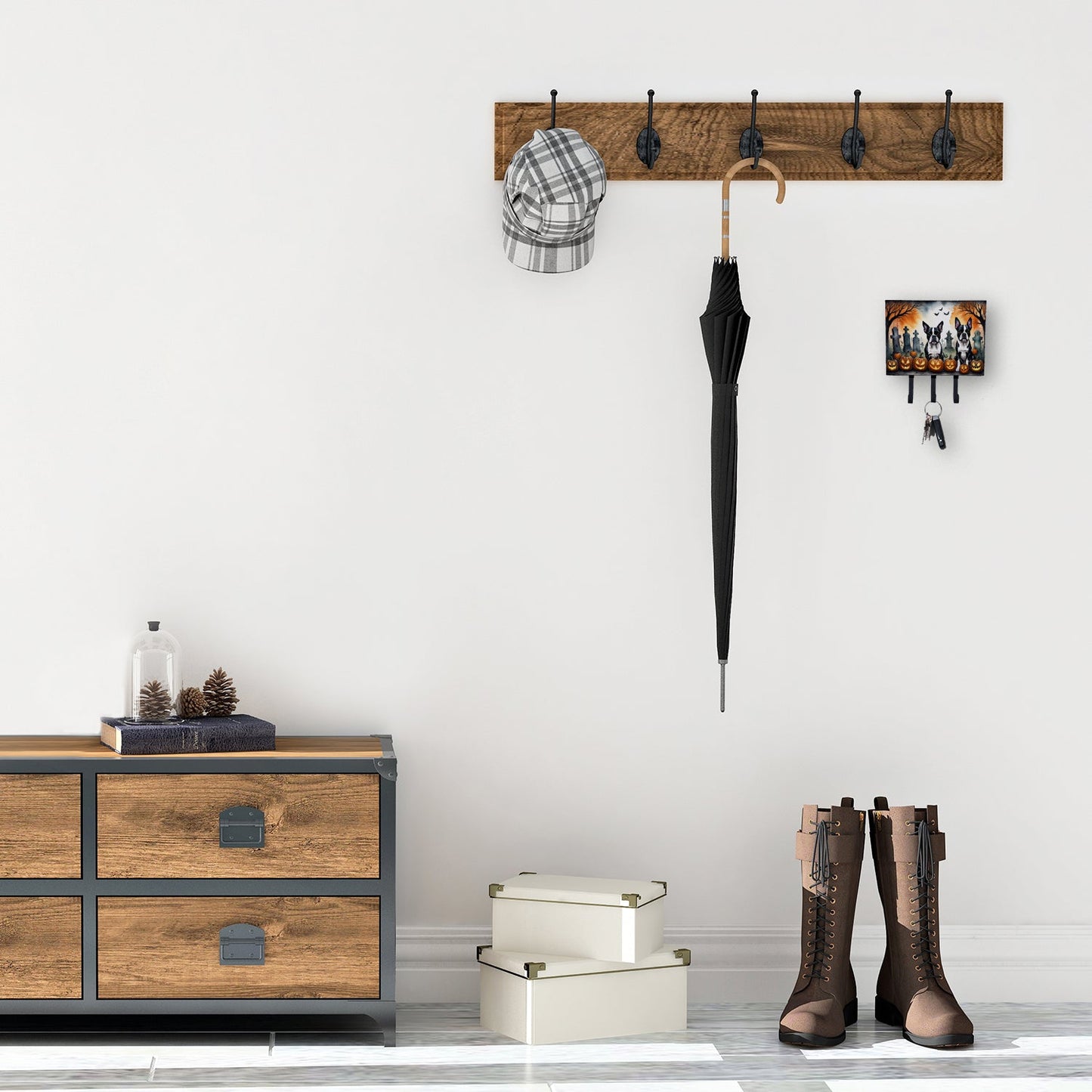 Boston Terrier Spooky Halloween Leash or Key Holder