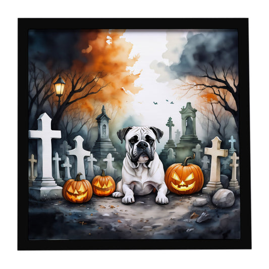 Boxer Spooky Halloween Framed Metal Print