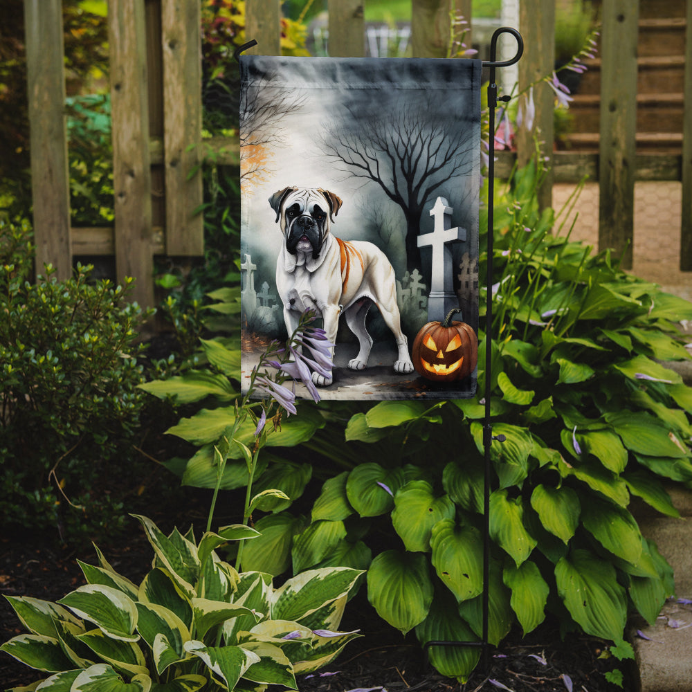 Boxer Spooky Halloween Garden Flag – Dog in Cemetery Scene