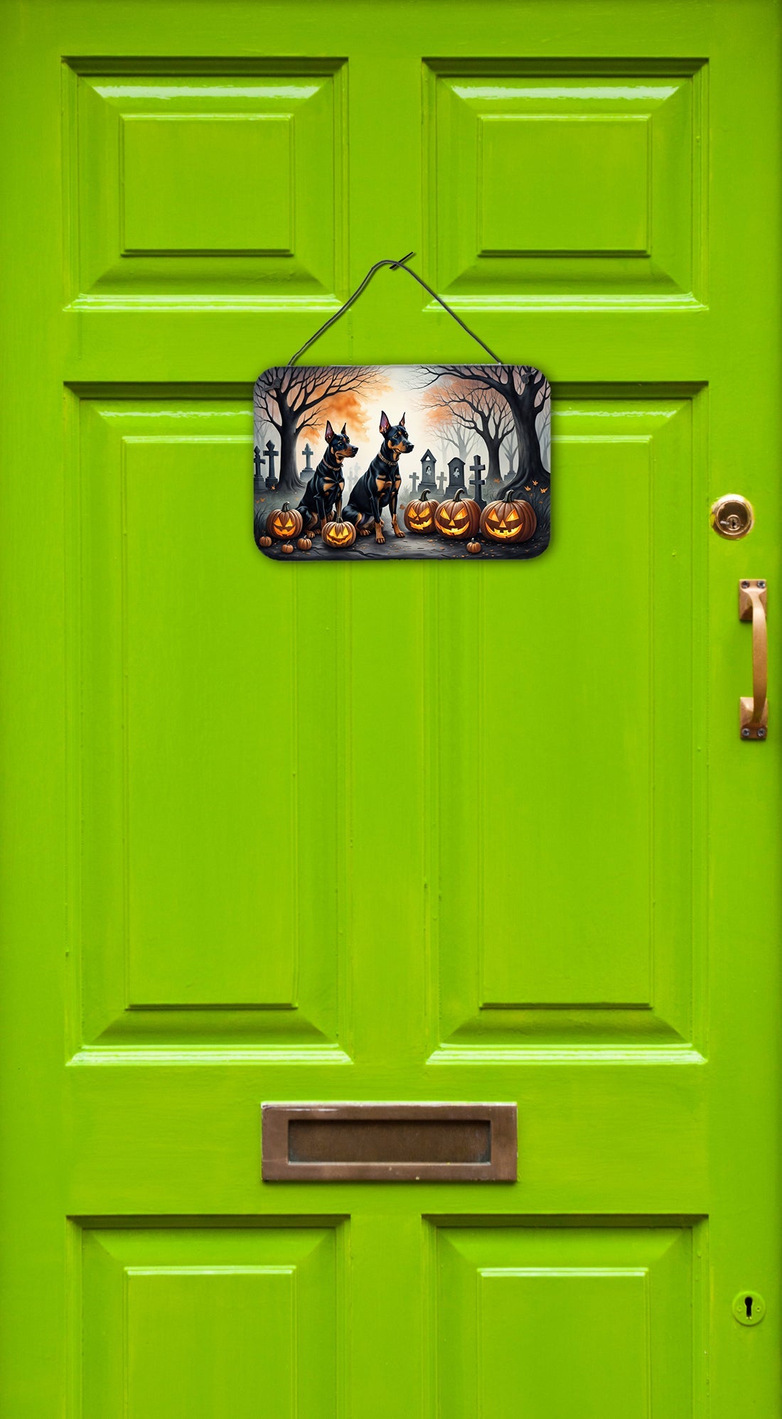 Doberman Pinscher Spooky Halloween Wall or Door Hanging Prints