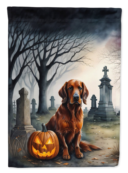 Irish Setter Spooky Halloween Garden Flag – Dog in Cemetery Scene