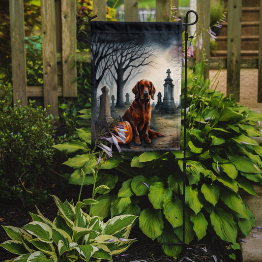 Irish Setter Spooky Halloween Garden Flag – Dog in Cemetery Scene