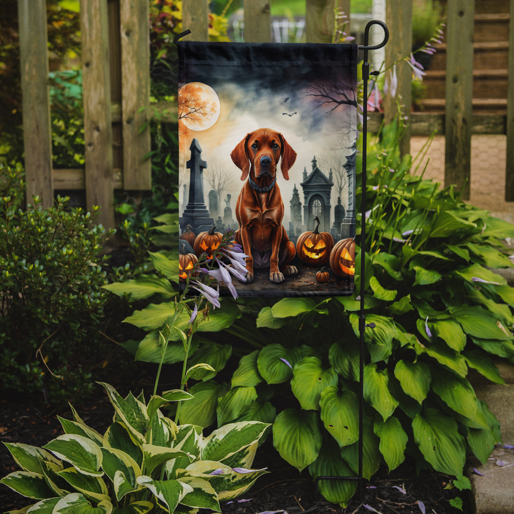 Vizsla Spooky Halloween Garden Flag – Dog in Cemetery Scene
