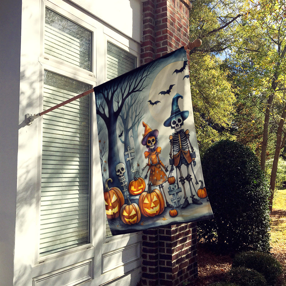 Calacas Skeletons Spooky Halloween House Flag