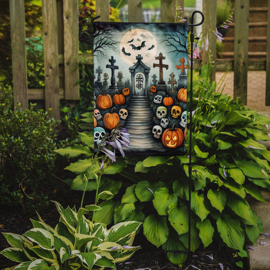 Calaveras Sugar Skulls Spooky Halloween Garden Flag – Outdoor Decorative Yard Flag