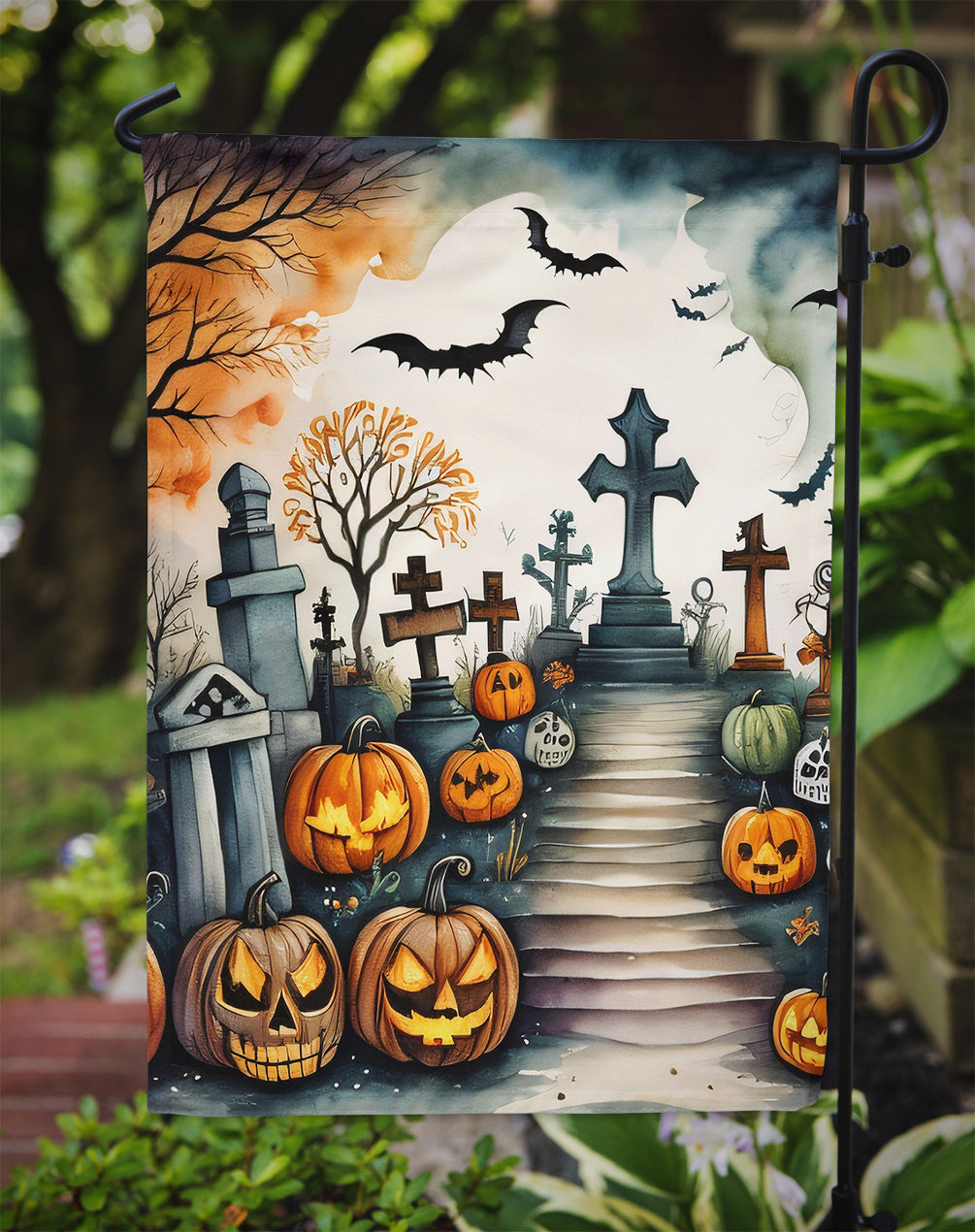 Day of the Dead Spooky Halloween Garden Flag – Outdoor Decorative Yard Flag