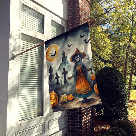 La Llorona Skeleton Spooky Halloween House Flag