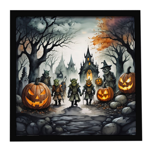 Orcs Spooky Halloween Framed Metal Print
