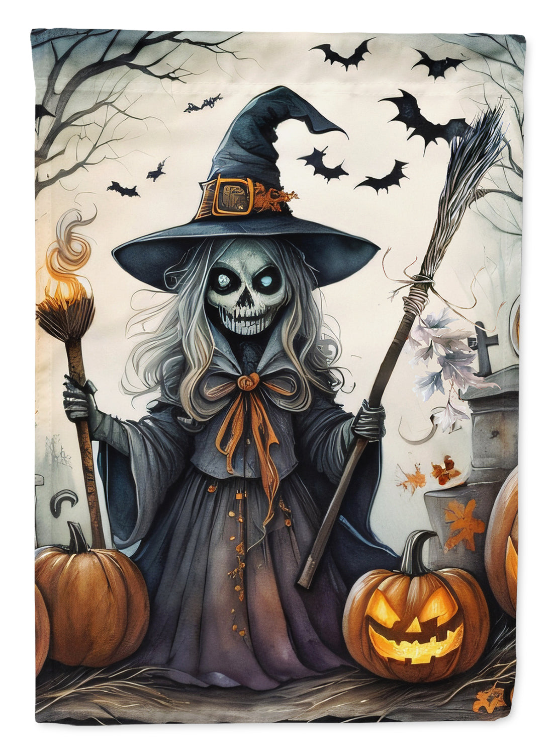 Witch Spooky Halloween Garden Flag – Outdoor Decorative Yard Flag