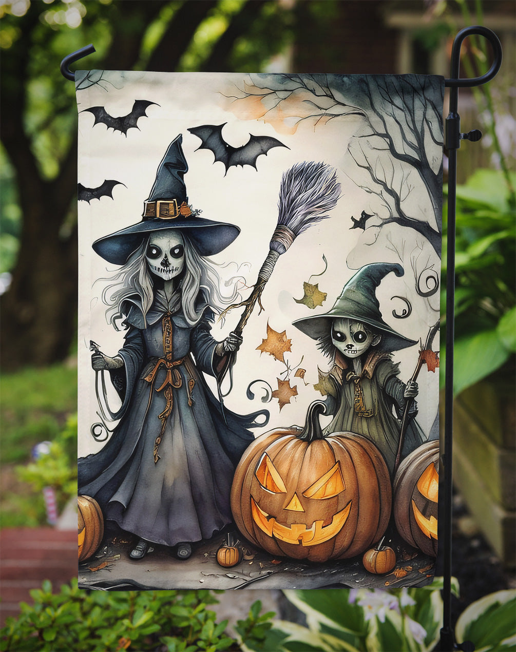 Witches Spooky Halloween Garden Flag – Outdoor Decorative Yard Flag