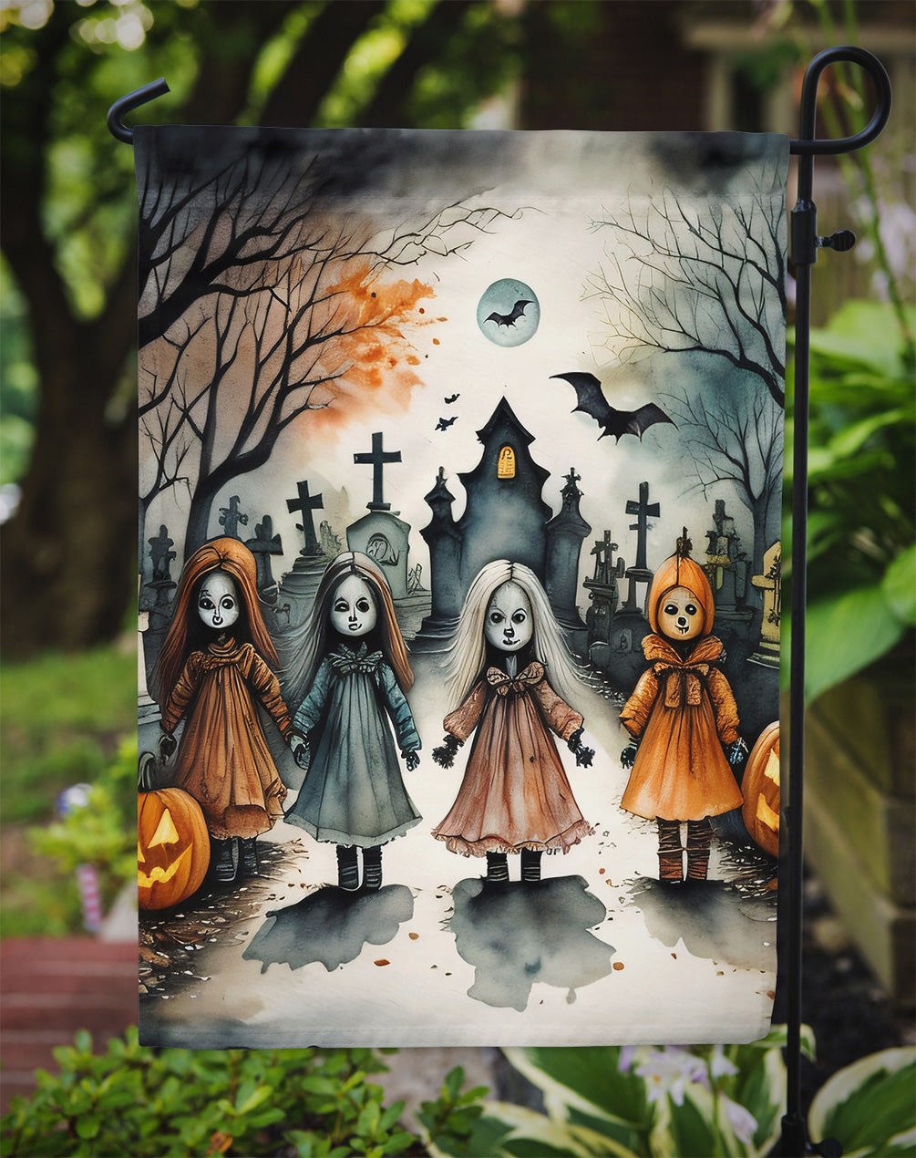 Creepy Dolls Spooky Halloween Garden Flag – Outdoor Decorative Yard Flag