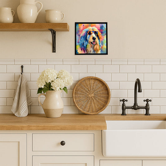 Afghan Hound Hippie Dawg Framed Metal Print
