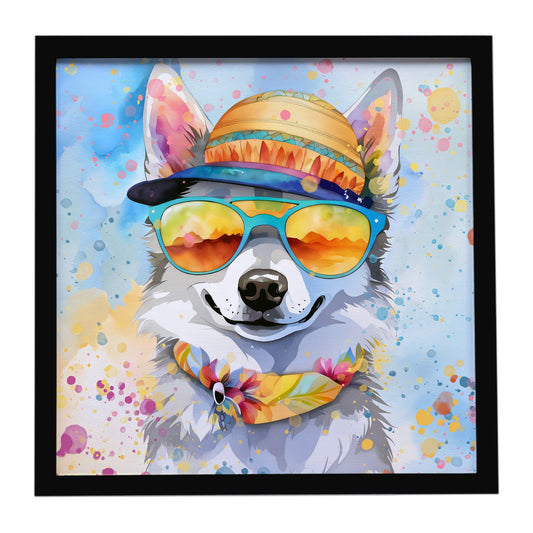 Alaskan Klee Kai Hippie Dawg Framed Metal Print