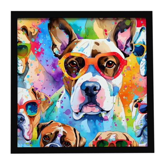Boxer Hippie Dawg Framed Metal Print