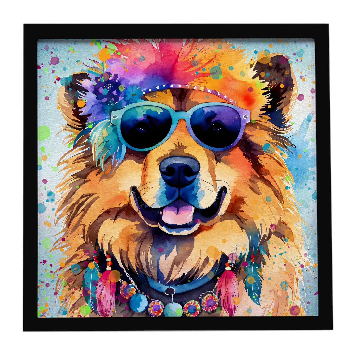 Chow Chow Hippie Dawg Framed Metal Print