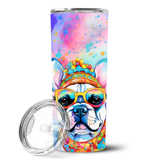 French Bulldog Hippie Dawg Stainless Steel Skinny Tumbler