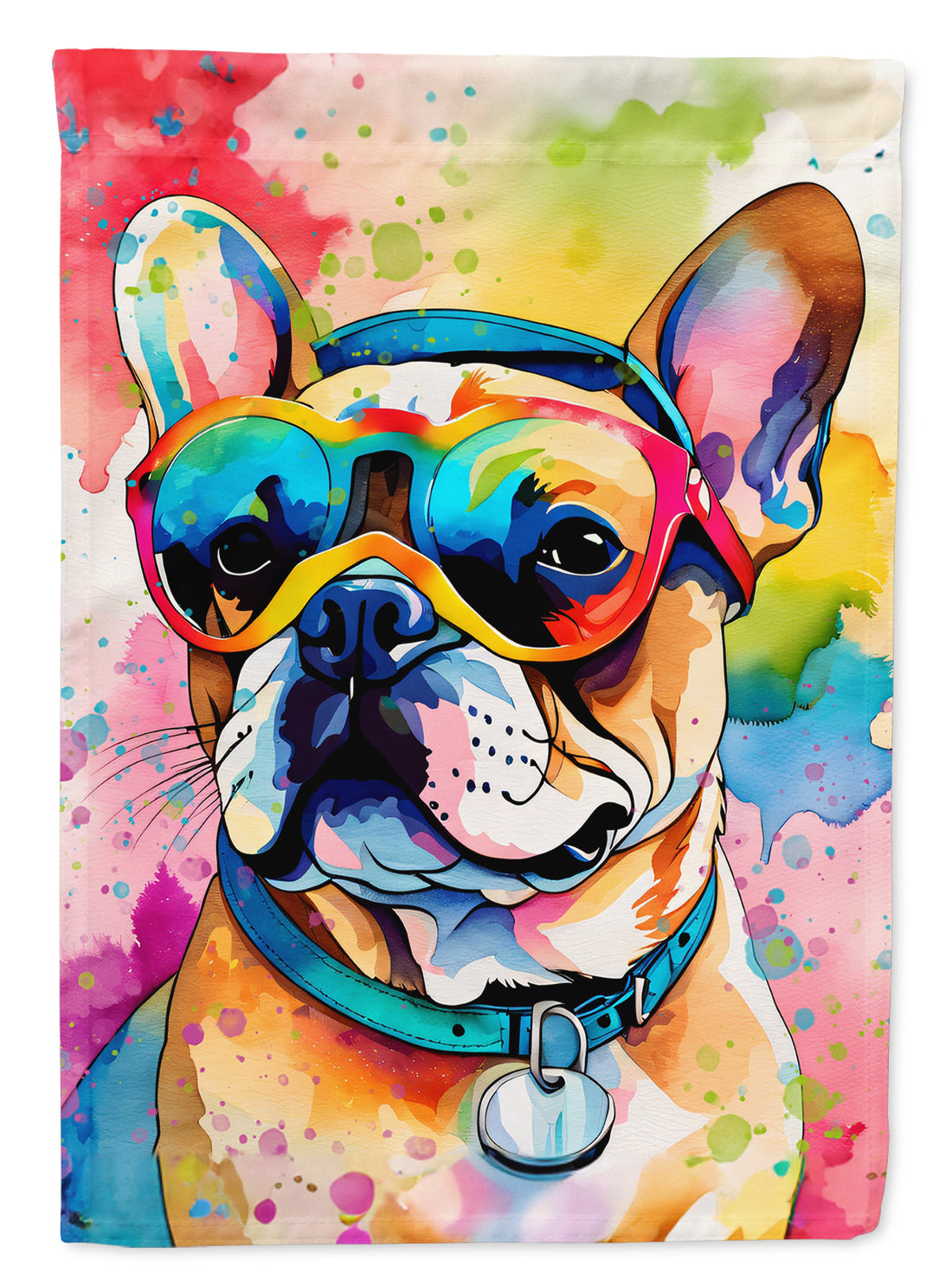 French Bulldog Hippie Dawg House Flag