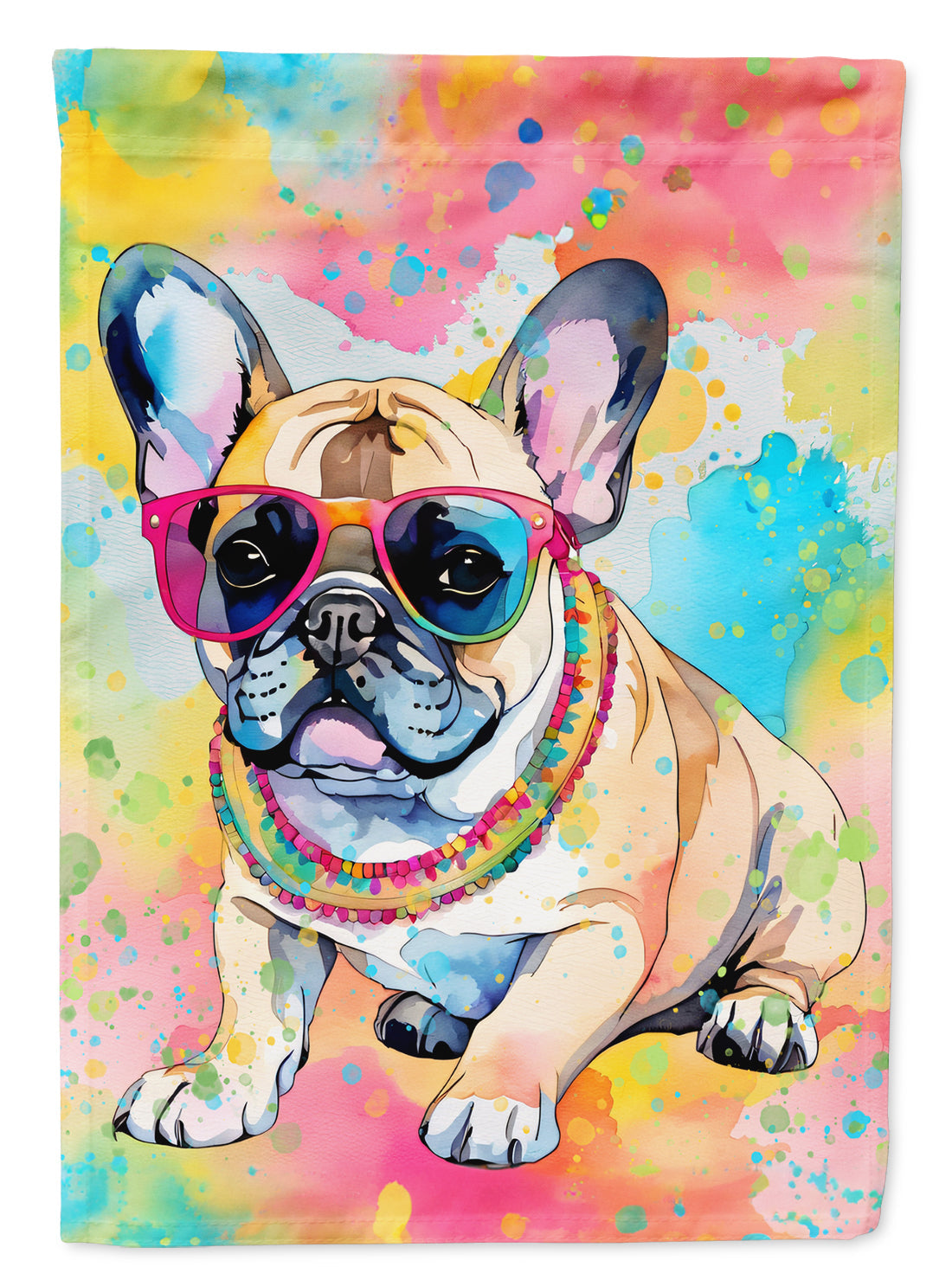 French Bulldog Hippie Dawg House Flag