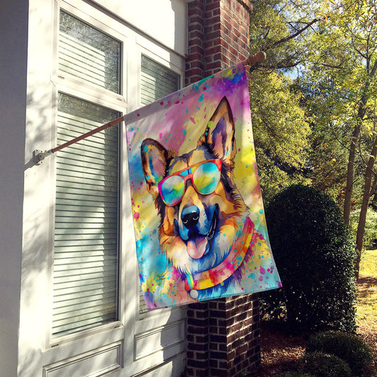 German Shepherd Hippie Dawg House Flag