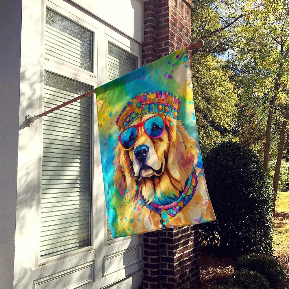 Golden Retriever Hippie Dawg House Flag