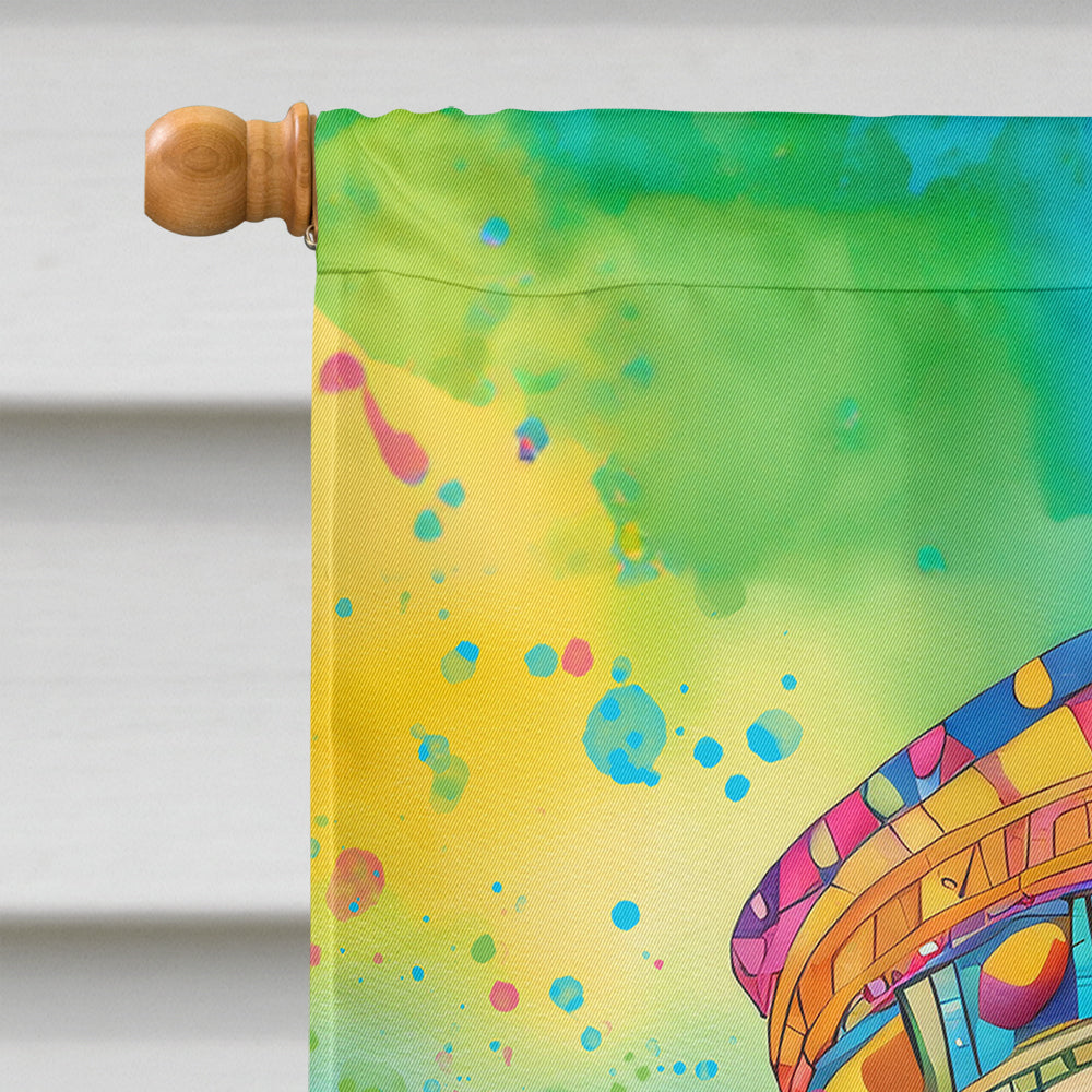 Golden Retriever Hippie Dawg House Flag