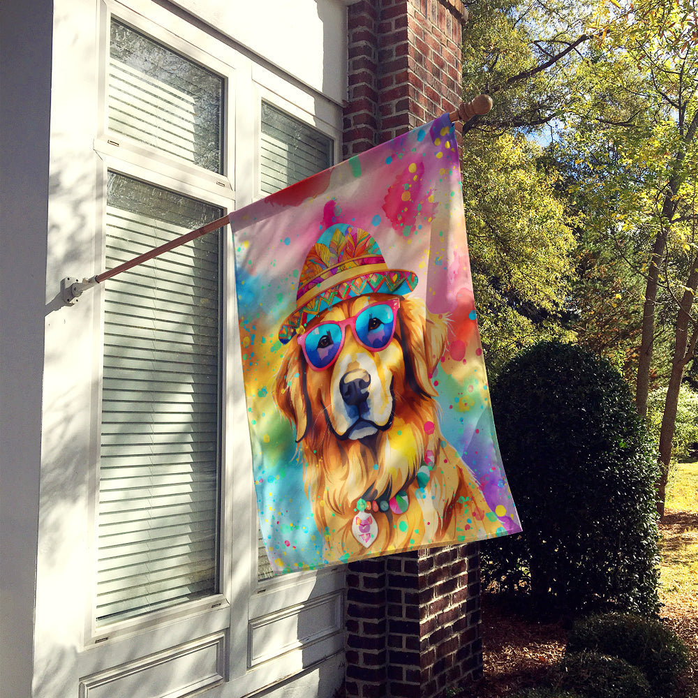 Golden Retriever Hippie Dawg House Flag