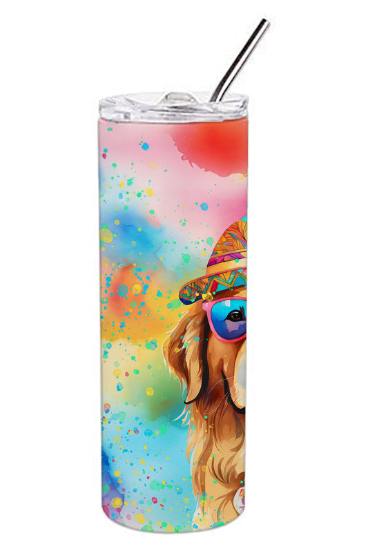 Golden Retriever Hippie Dawg Stainless Steel Skinny Tumbler