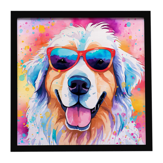 Great Pyrenees Hippie Dawg Framed Metal Print