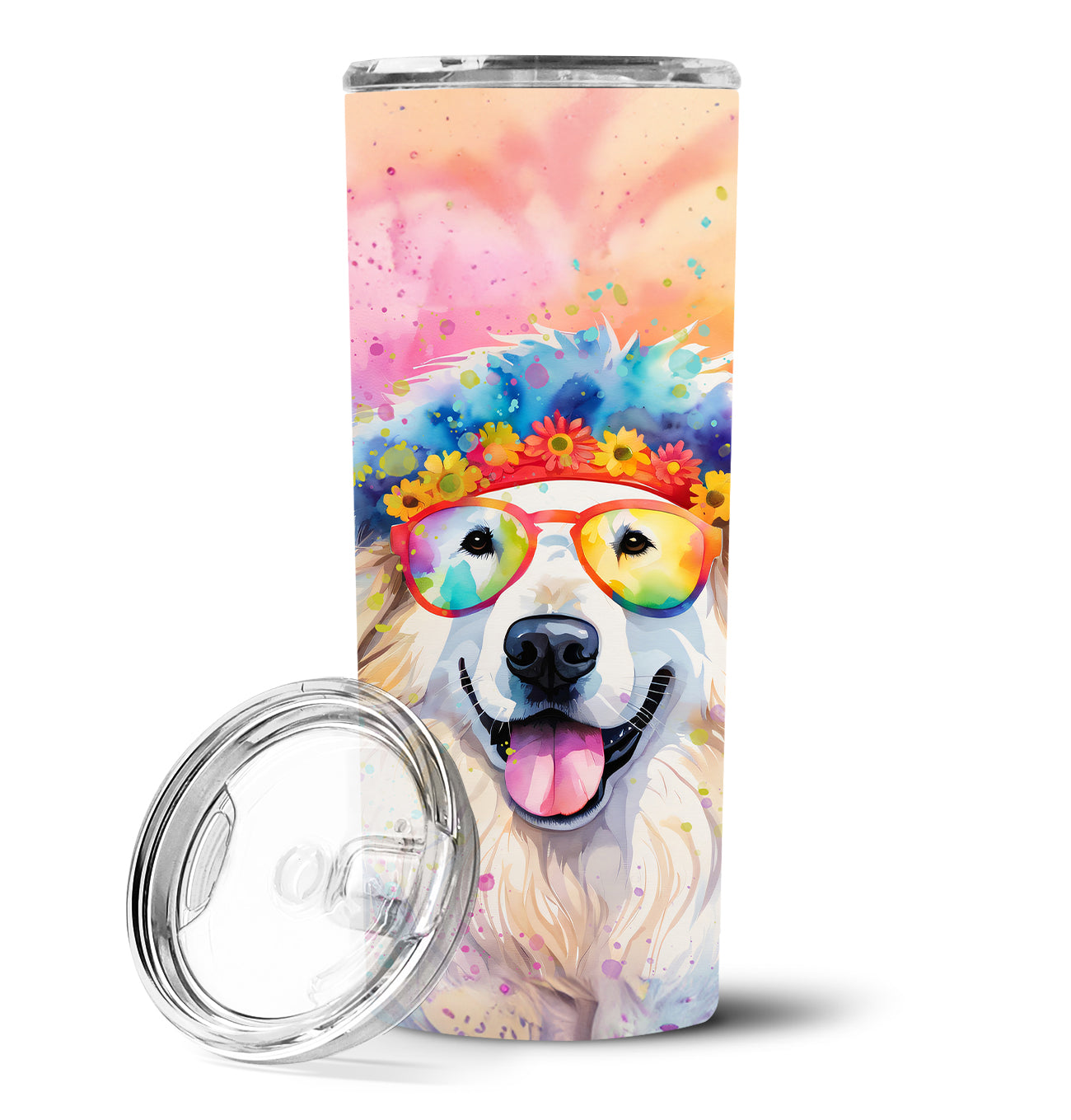 Great Pyrenees Hippie Dawg Stainless Steel Skinny Tumbler