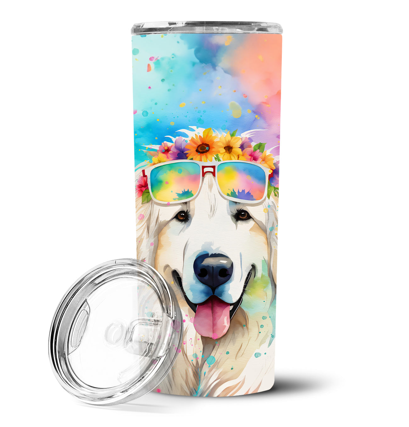 Great Pyrenees Hippie Dawg Stainless Steel Skinny Tumbler