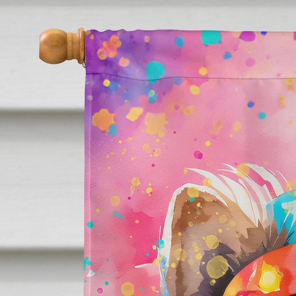 Keeshond Hippie Dawg House Flag