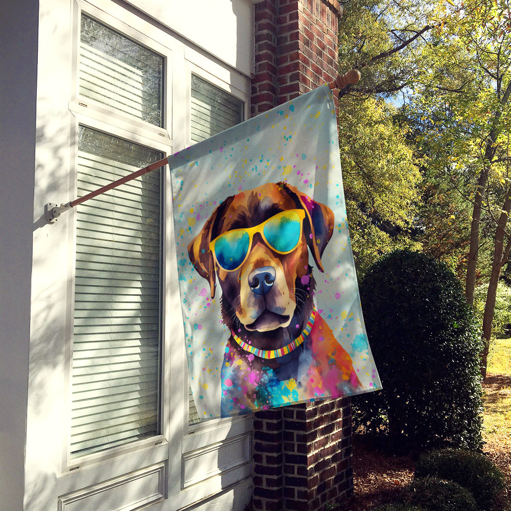 Chocolate Labrador Hippie Dawg House Flag