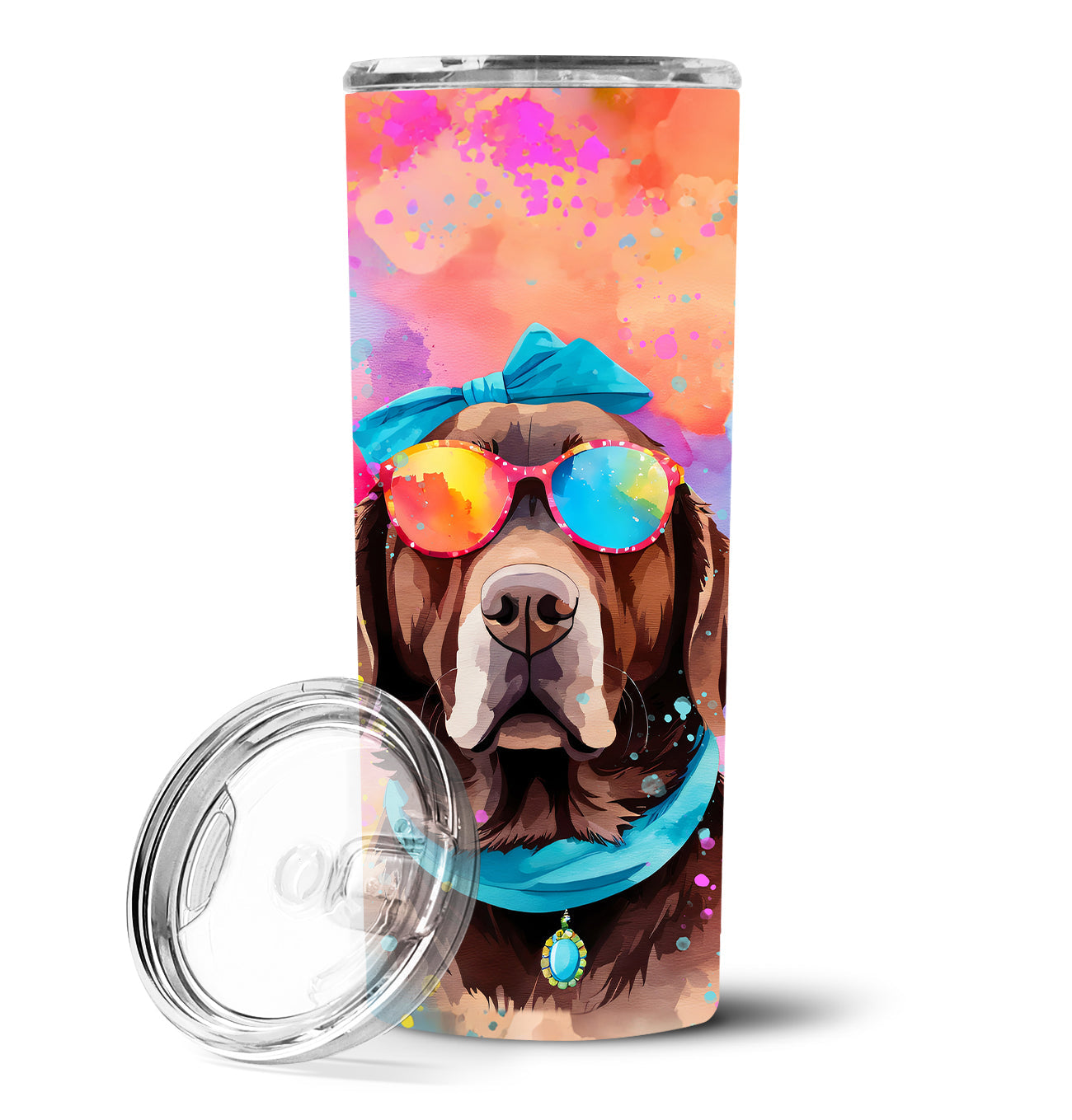 Chocolate Labrador Hippie Dawg Stainless Steel Skinny Tumbler
