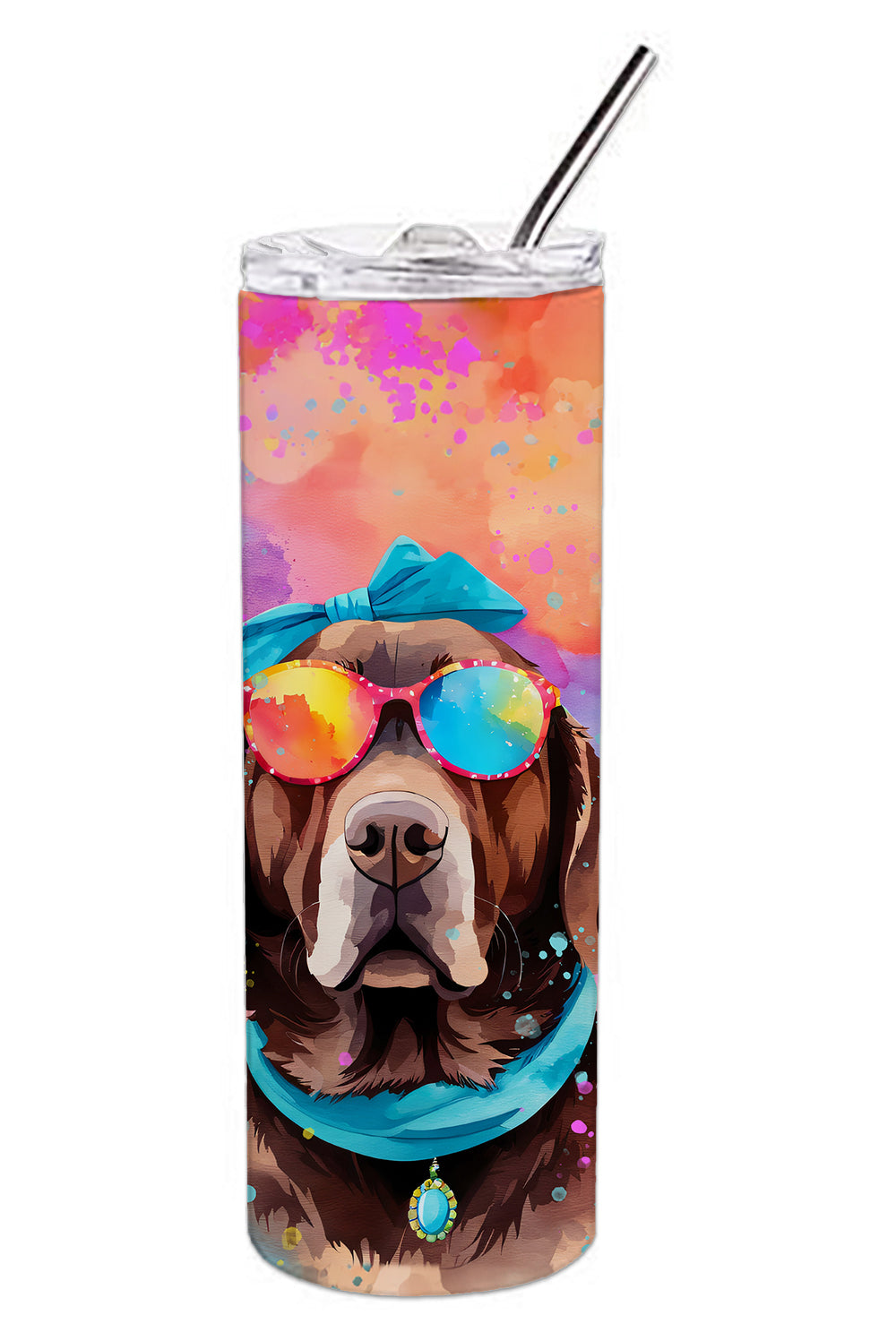 Chocolate Labrador Hippie Dawg Stainless Steel Skinny Tumbler