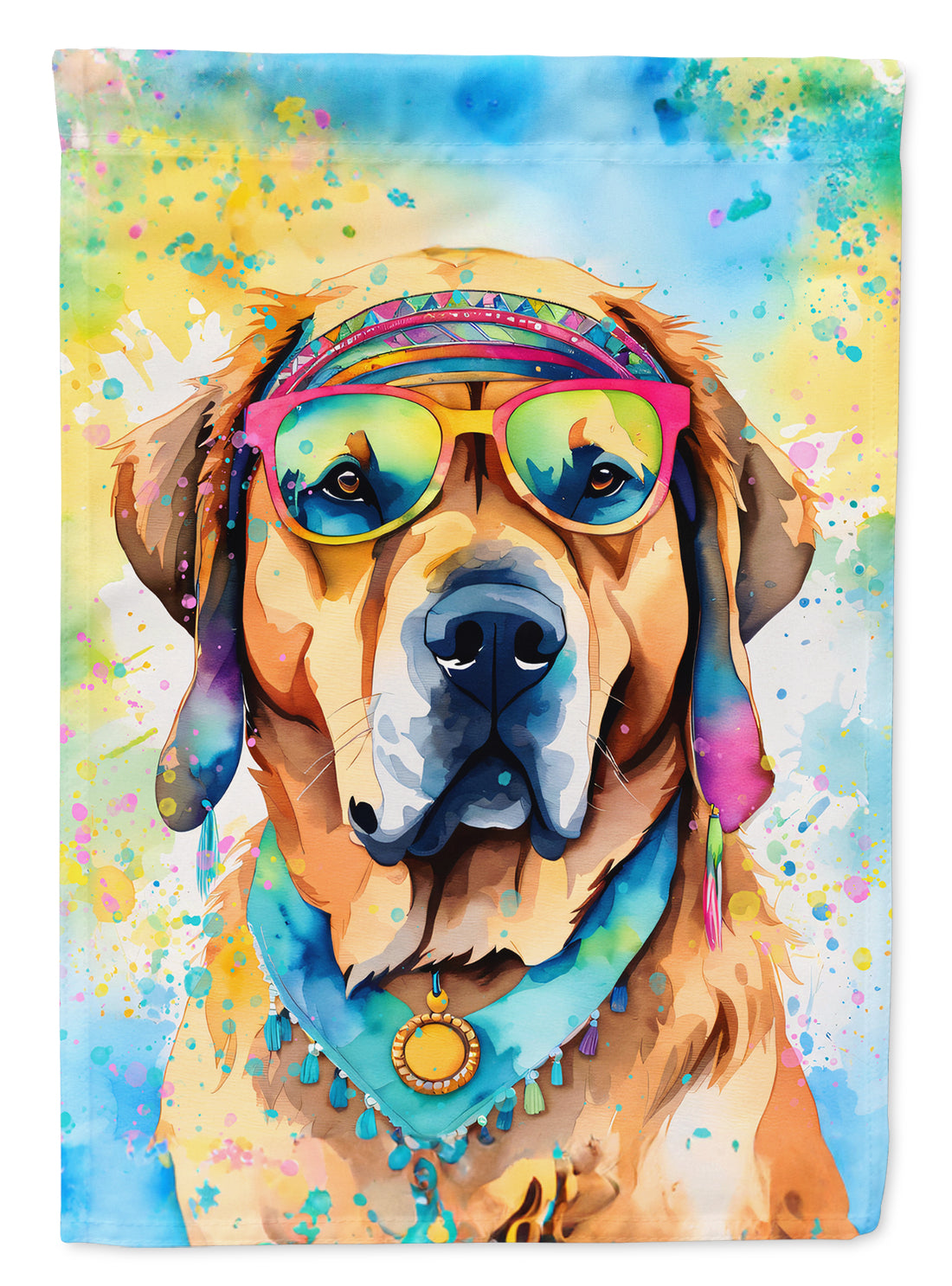 Mastiff Hippie Dawg House Flag