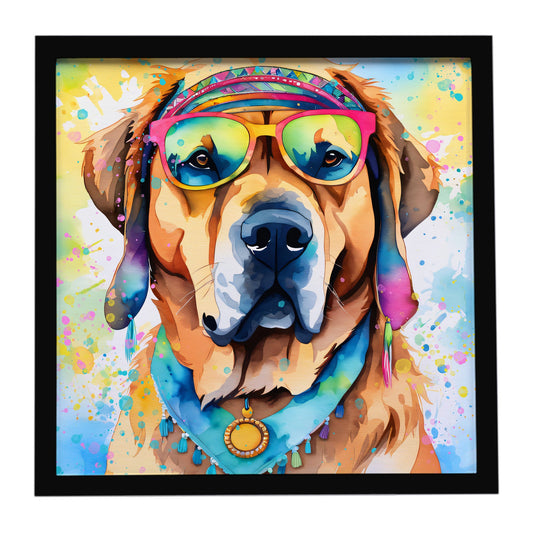 Mastiff Hippie Dawg Framed Metal Print