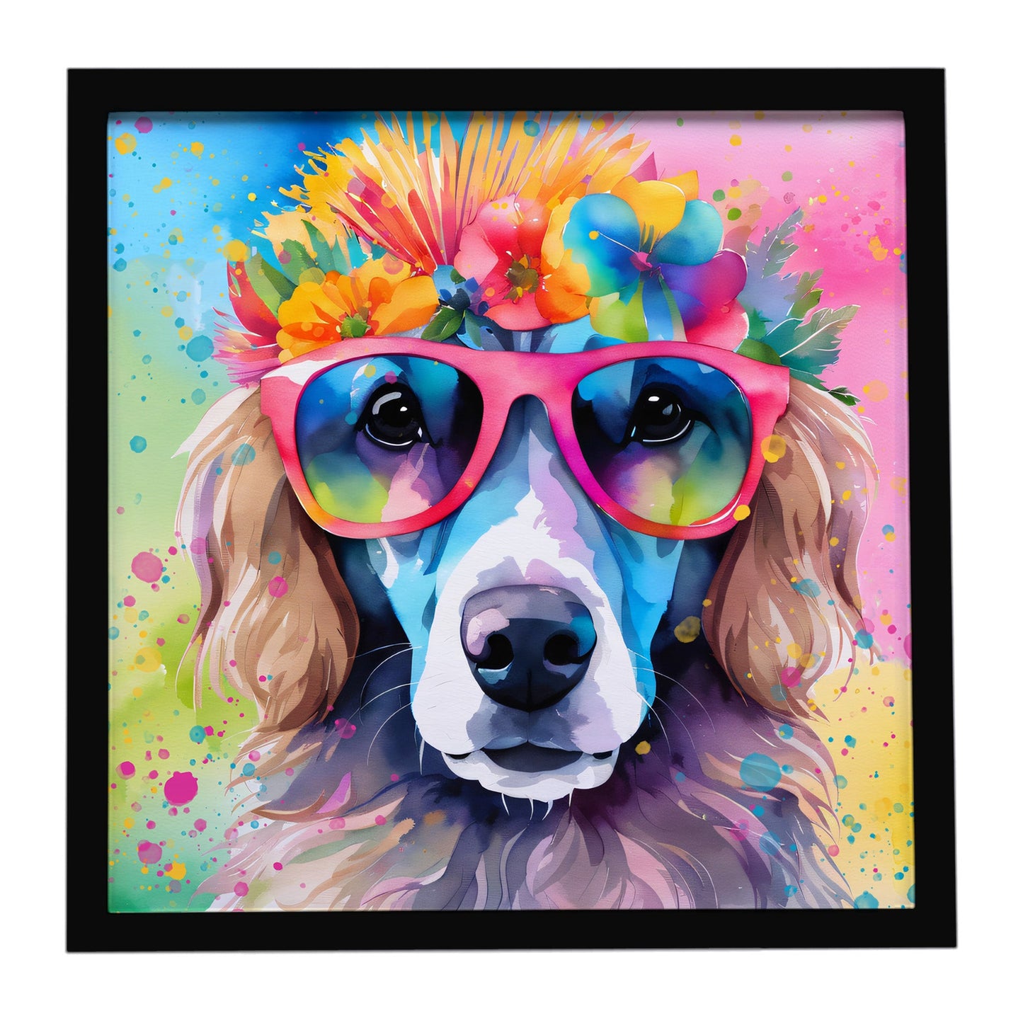 Poodle Hippie Dawg Framed Metal Print