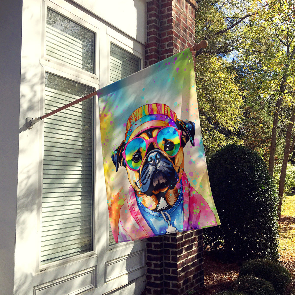 Pug Hippie Dawg House Flag