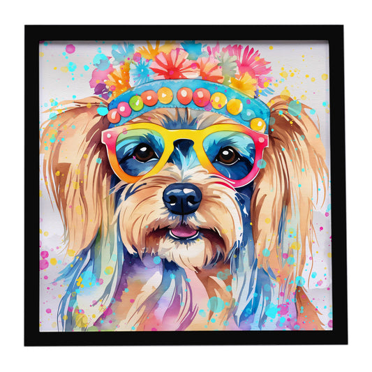 Yorkshire Terrier Hippie Dawg Framed Metal Print